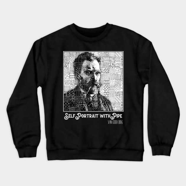 Self Portrait with Pipe Van Gogh 1886 Crewneck Sweatshirt by JR